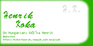 henrik koka business card